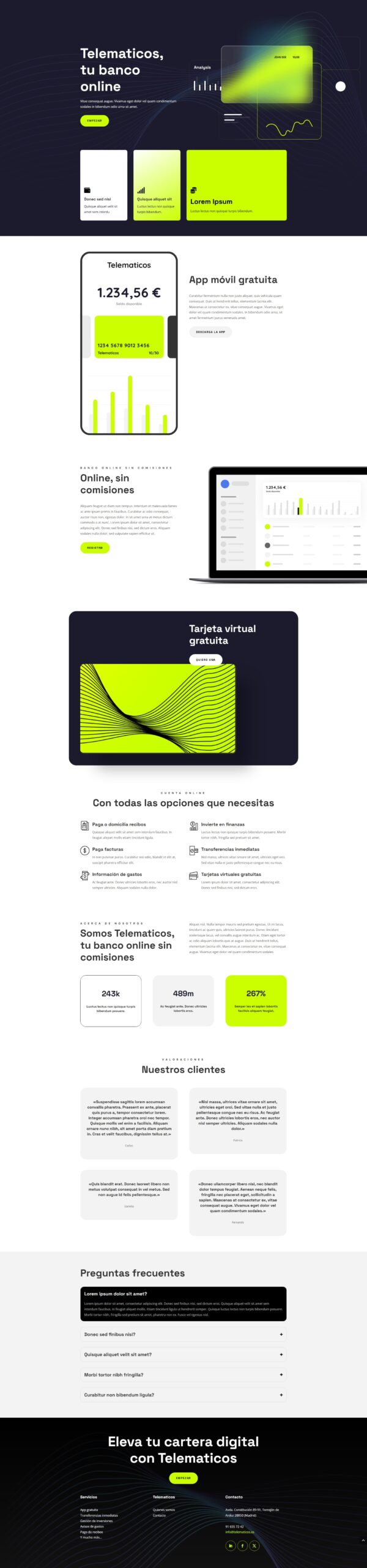 Plantilla Banco Online