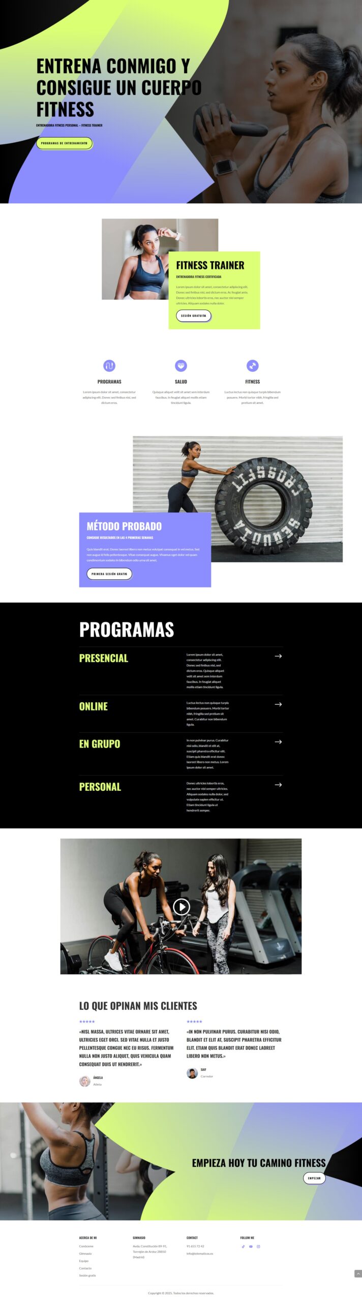 Plantilla Fitness Trainer